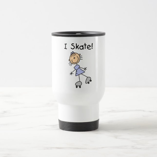 Stick Figure I Skate Tshirts and Gifts Travel Mug (Center)