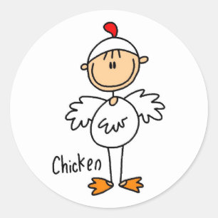 Stick Figure In Chicken Suit Sticker