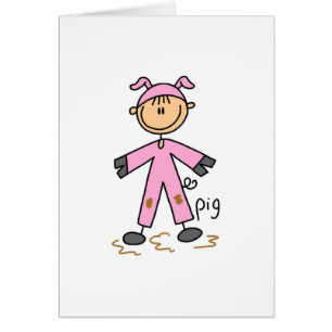 Stick Figure In Pig Suit Card