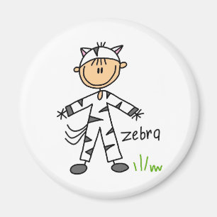 Stick Figure In Zebra Suit Magnet