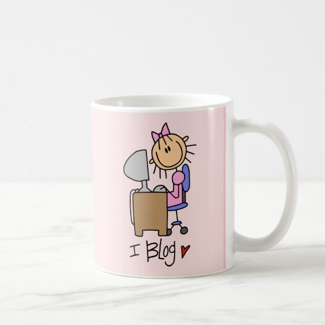 Stick Figure Internet Blogger Coffee Mug (Right)
