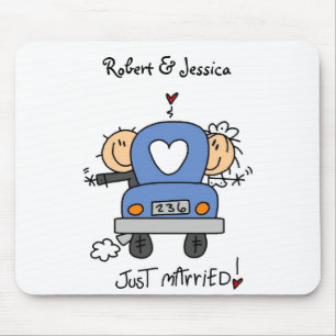 Stick Figure Just Married Mouse Mat