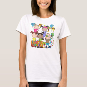 Stick Figure Kids 100 Days Smarter T-Shirt