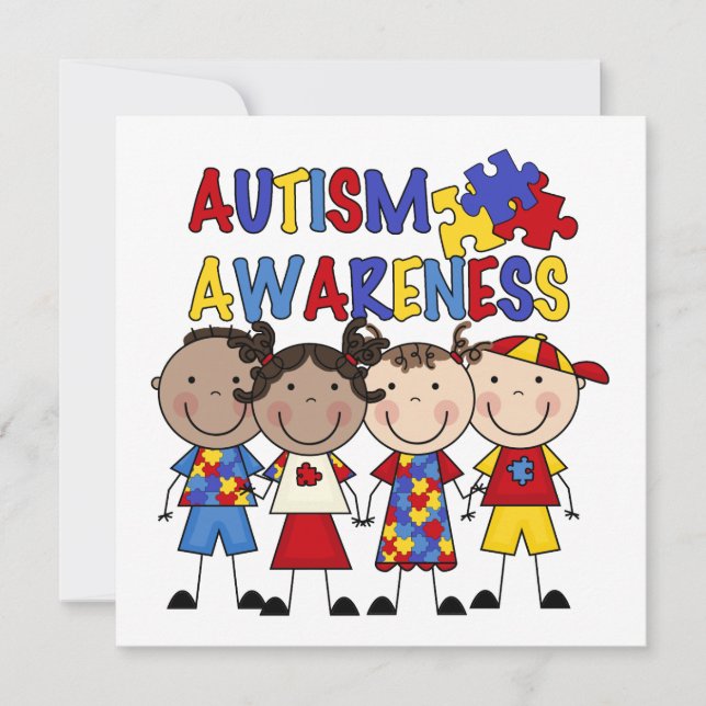 Stick Figure Kids Autism Awareness (Front)
