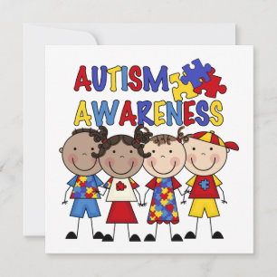 Stick Figure Kids Autism Awareness