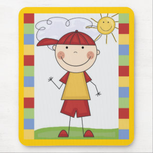 Stick Figure Kids Cards and Gifts Mouse Mat
