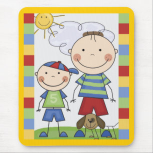 Stick Figure Kids Cards and Gifts Mouse Mat