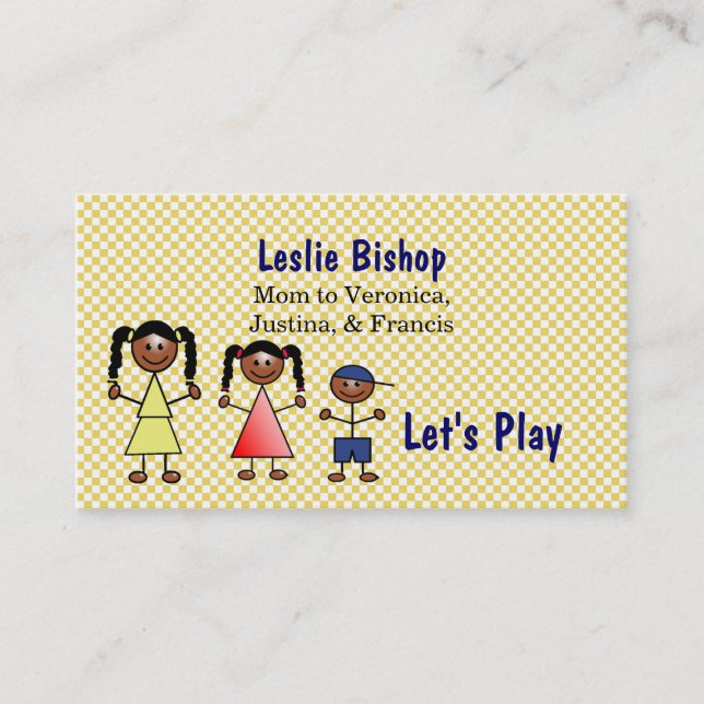 Stick Figure Kids Custom Mummy Card (Front)