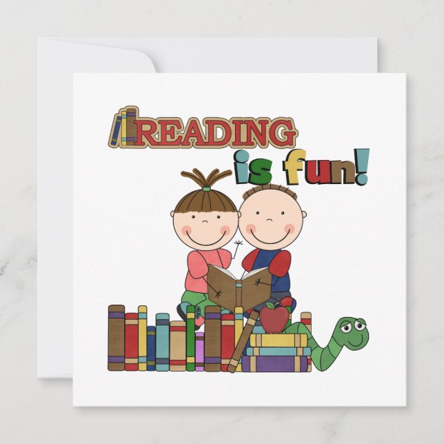 Stick Figure Kids Reading is Fun (Front)