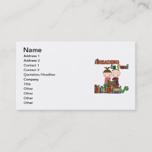 Stick Figure Kids Reading is Fun Business Card