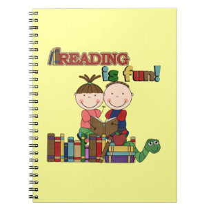 Stick Figure Kids Reading is Fun Notebook