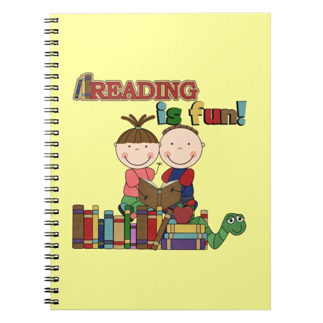 Stick Figure Kids Reading is Fun Notebook (Front)