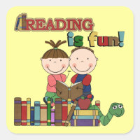 Stick Figure Kids Reading is Fun