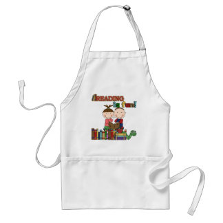 Stick Figure Kids Reading is Fun Standard Apron