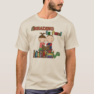 Stick Figure Kids Reading is Fun T-Shirt
