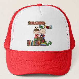Stick Figure Kids Reading is Fun Trucker Hat