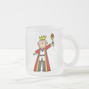 Stick Figure King Frosted Glass Coffee Mug