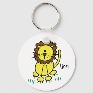Stick Figure Lion T-shirts and Gifts Key Ring