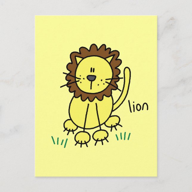 Stick Figure Lion T-shirts and Gifts Postcard (Front)