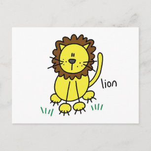 Stick Figure Lion T-shirts and Gifts Postcard