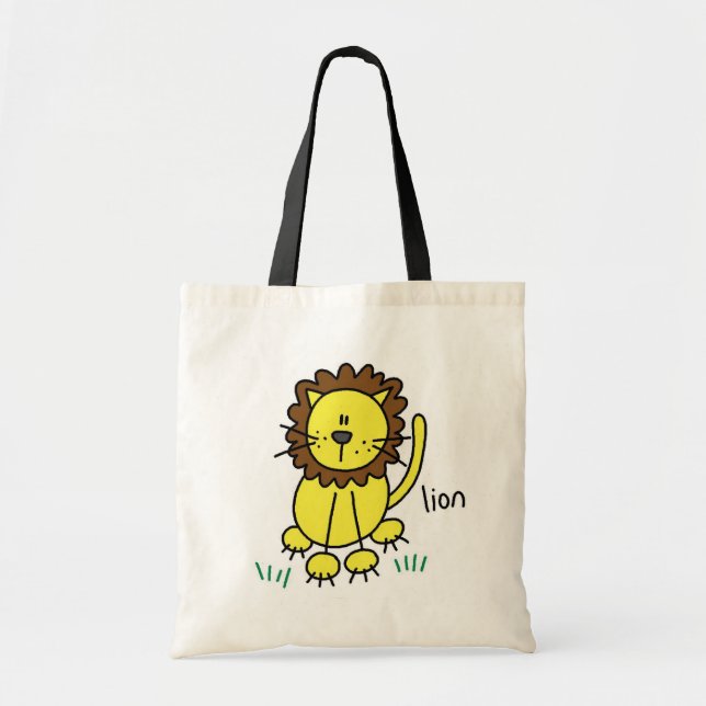 Stick Figure Lion T-shirts and Gifts Tote Bag (Front)