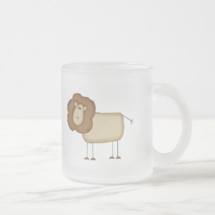 Stick Figure Lion Tshirts and Gifts Frosted Glass Coffee Mug