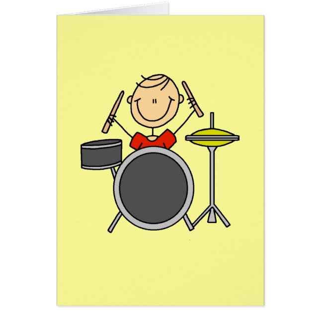 Stick Figure Male Drummer T-shirts and Gifts (Front)