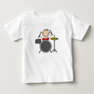 Stick Figure Male Drummer T-shirts and Gifts