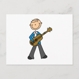 Stick Figure Male Guitar Player T-shirts and Gifts Postcard