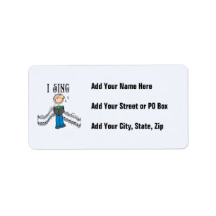 Stick Figure Male I Sing T-shirts and Gifts Label