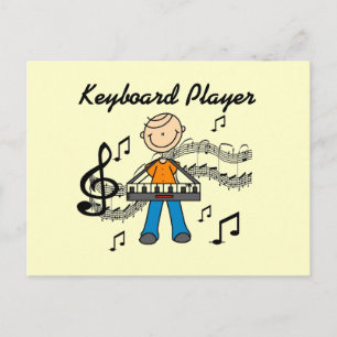 Stick Figure Male Keyboard Player Gifts Postcard