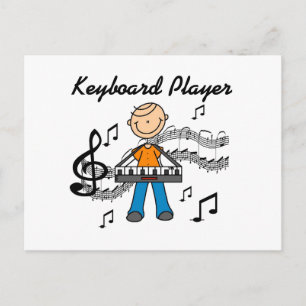 Stick Figure Male Keyboard Player Gifts Postcard