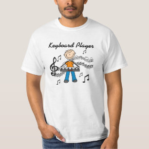 Stick Figure Male Keyboard Player Gifts T-Shirt