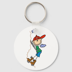 Stick Figure Mountain Climbing Tshirts and Gifts Key Ring