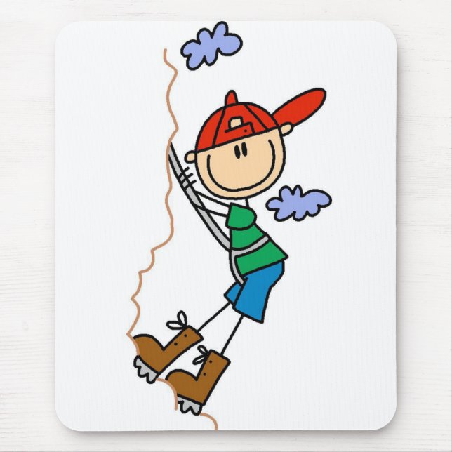 Stick Figure Mountain Climbing Tshirts and Gifts Mouse Mat (Front)