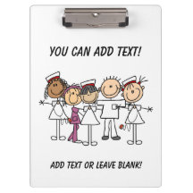 Stick Figure Nurses Customised Clipboard