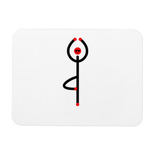 Stick figure of tree yoga pose. magnet