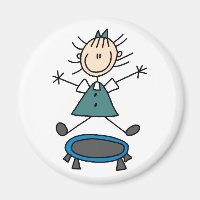 Stick Figure On Trampoline Magnet