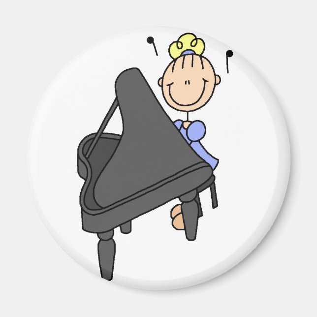 Stick Figure Piano Magnet (Front)