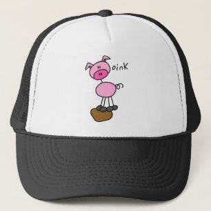 Stick Figure Pig Trucker Hat