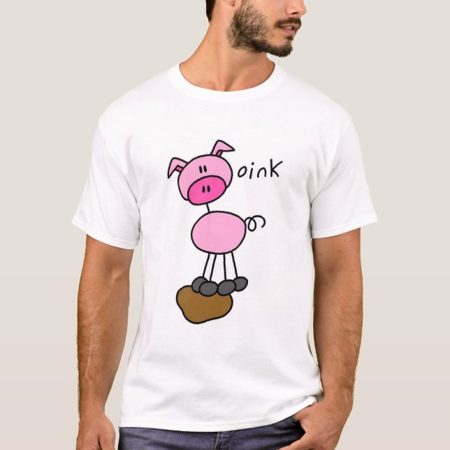 Stick Figure Pig Tshirts and Gifts (Front)