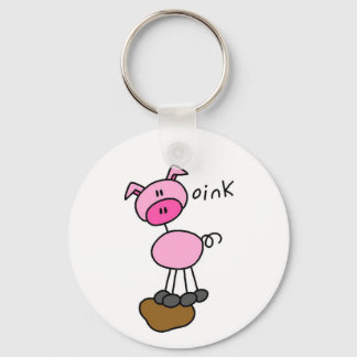 Stick Figure Pig Tshirts and Gifts Key Ring