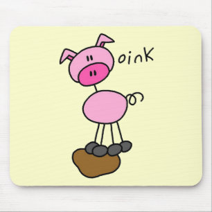 Stick Figure Pig Tshirts and Gifts Mouse Mat