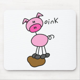 Stick Figure Pig Tshirts and Gifts Mouse Mat