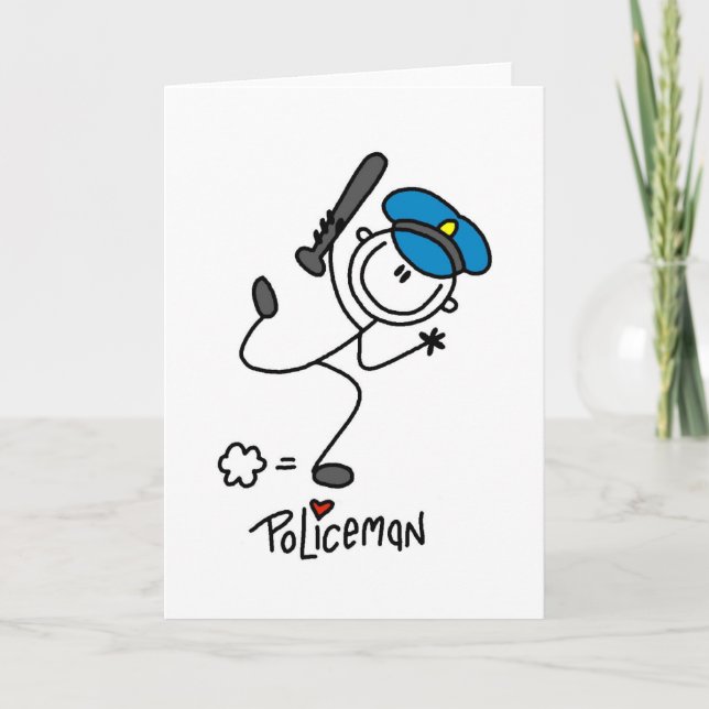 Stick Figure Police Officer Card (Front)