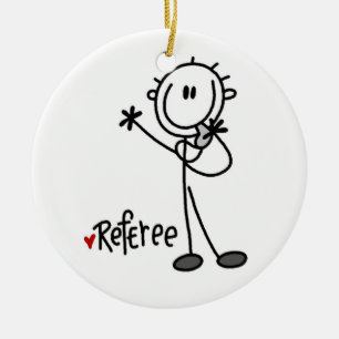 Stick Figure Referee T-shirts and Gifts Ceramic Tree Decoration