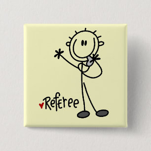 Stick Figure Referee Tshirts and Gifts 15 Cm Square Badge