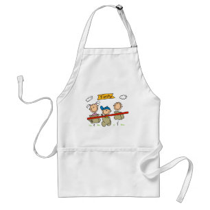 Stick Figure Sack Race Standard Apron