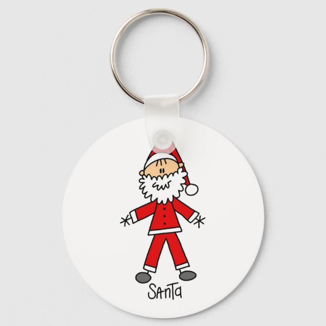 Stick Figure Santa Claus Tshirts and Gifts Key Ring (Front)