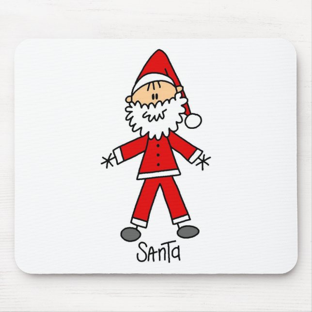 Stick Figure Santa Claus Tshirts and Gifts Mouse Mat (Front)